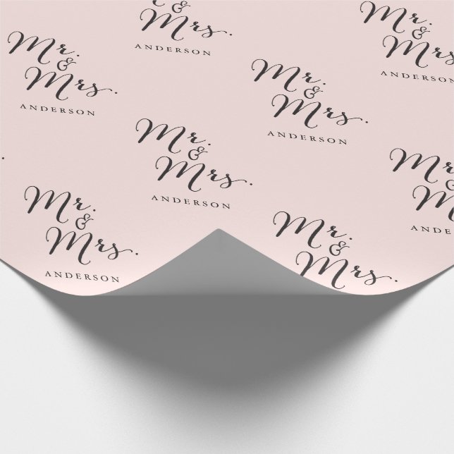 Calligraphy Namn Bröllop Presentpapper (Hörn)