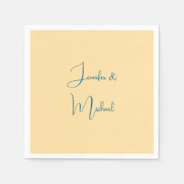 Calligraphy Namn Elegant Plain Simple Beige Färg Pappersservett