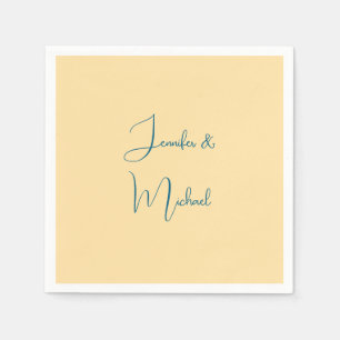 Calligraphy Namn Elegant Plain Simple Beige Färg Pappersservett