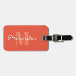 Calligraphy Namn med enkel Orange Personlig Bagagebricka