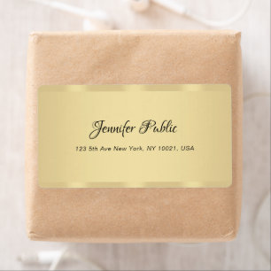 Calligraphy Namn Modern Hand Script Faux Guld Fraktsedel