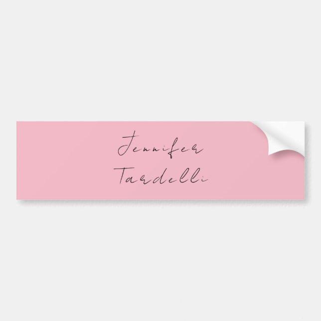 Calligraphy namn professionell, vanlig rosa femini bildekal (Framsidan)
