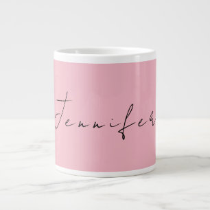 Calligraphy namn professionell, vanlig rosa femini jumbo mugg