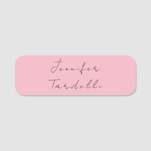 Calligraphy namn professionell, vanlig rosa femini namnbricka