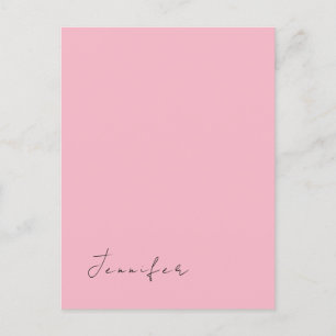 Calligraphy namn professionell, vanlig rosa femini vykort