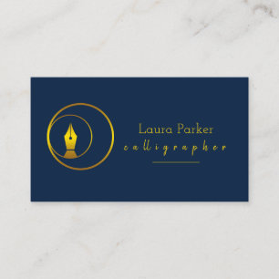 Calligraphy Nib Guld Freelance Writer Auther Visitkort