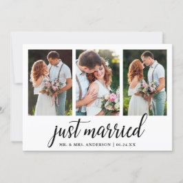 Calligraphy Ny gifta 3 Photo Card Tack Kort