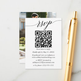 Calligraphy OSA Photo Bröllop Minimalist QR Tilläggskort