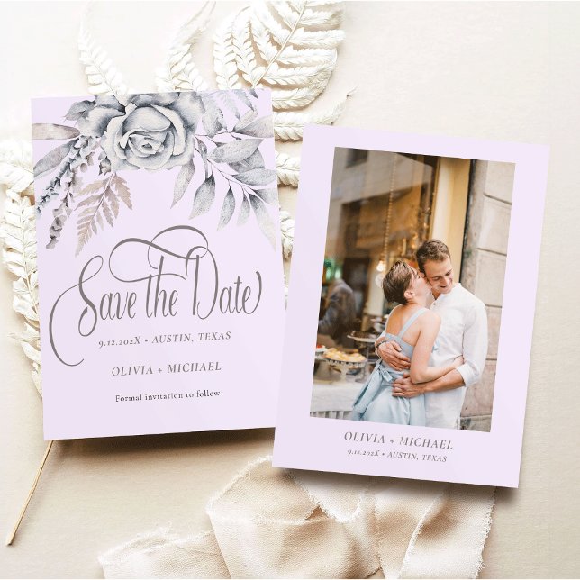 Calligraphy Pastel Beige Flower Spara datumet (Skapare uppladdad)