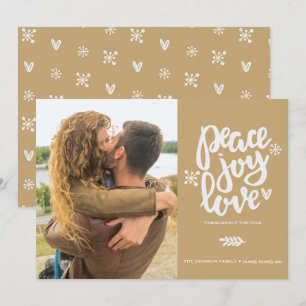 Calligraphy Peace Joy Kärlek Photo Helgdag Card Inbjudningar