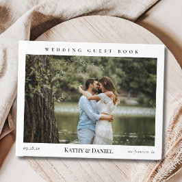 Calligraphy Photo Bröllop med enkel Chic Elegant Gästböcker