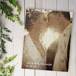 Calligraphy Photo Bröllop Tack Ombre Pussel<br><div class="desc">Den här designen kan vara personlig i det område som tillhandahålls genom att ändra fotot och/eller text. Du kan också anpassa den genom att klicka på Anpassa den här mallen och sedan välja klicka för att anpassa ytterligare alternativ och ta bort eller ändra färg i bakgrunden, lägga till text, ändra...</div>