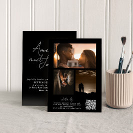 Calligraphy Photo Collage with QR code in Inbjudningar