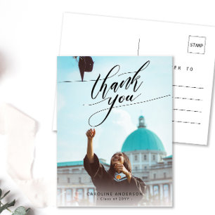 Calligraphy Photo Studenten Blank Tack Vykort