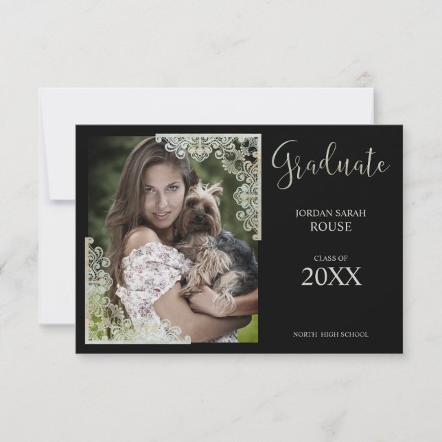 Calligraphy Photo Studenten Snöre on Black (Framsida)