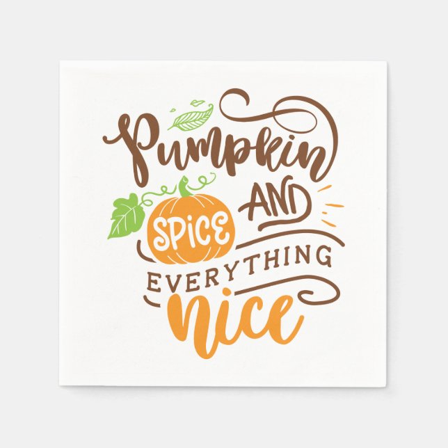 Calligraphy Pumpkin Spice och Allt Nice Pappersservett (Framsidan)