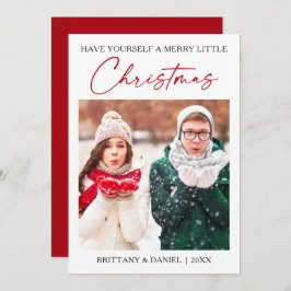 Calligraphy Red Bläck Pen Minimalist Fotojul Julkort