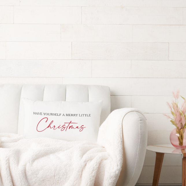 Calligraphy Red Bläck Pen Minimalist jul Lumbarkudde (Soffa)