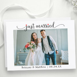 Calligraphy Red Heart Ny gifta Photo Bröllop Meddelande