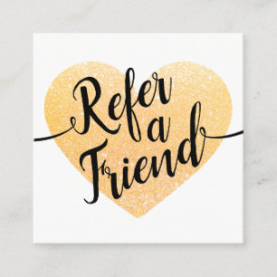 Calligraphy Referral för Heart-skript i guld Glitt