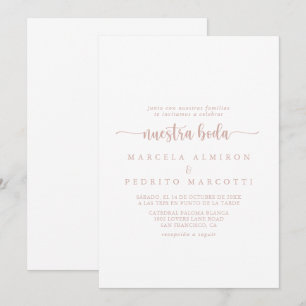 Calligraphy ro Guld Nuestra Boda Bröllop Inbjudningar