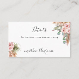Calligraphy Rustic Boho Blommigt Bröllop Website B Visitkort