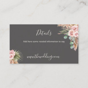 Calligraphy Rustic Boho Blommigt Bröllop Website B Visitkort