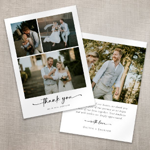 Calligraphy Script 4 Photo Bröllop Tack Kort