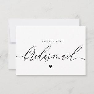 calligraphy script bridesmaid frieri card inbjudningar
