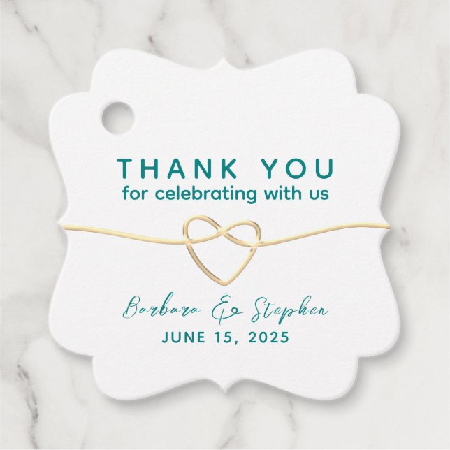 Calligraphy Script Bröllop Tack Gåvor Etiketter (Framsida)