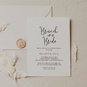 Calligraphy Script Brunch with the Bride Shower Inbjudningar