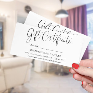 Calligraphy Script Business Gift-certifikat