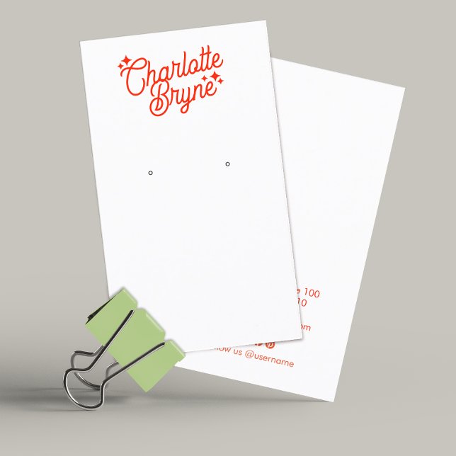 Calligraphy Script Earring Business Visitkort (Skapare uppladdad)