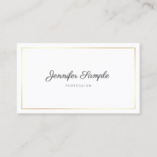 Calligraphy Script Elegant Plain Modern Design Visitkort