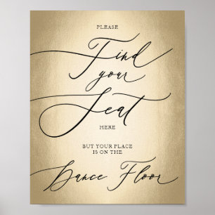 Calligraphy Script Find Your Seat Wedding Sign Poster