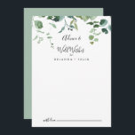 Calligraphy Script Foliage Bröllop well Önskemål Rådkort<br><div class="desc">Det här kalligrafskriptet lövning bröllop well önskemål är perfekt för ett modernt bröllop. Konstruktionen har vattenfärgad handdragen elegant botaniskt eukalyptus grenar och löv, placerad i vackra bouquets och geometriskt mönster. De här korten är perfekter för bröllop, möhippa, babydusch, studentfest och mycket mer. Anpassa korten med namn från bruden och brudgummen,...</div>