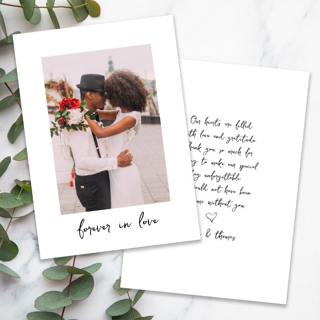Calligraphy Script Forever i Kärlek Bröllop Tack Kort (Skapare uppladdad)