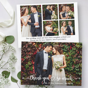 Calligraphy Script Heart 6 Photo Bröllop Tack Kort