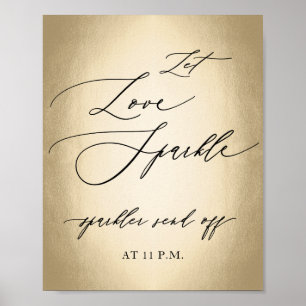 Calligraphy Script Let Kärlek Gnistra Bröllop Sign Poster