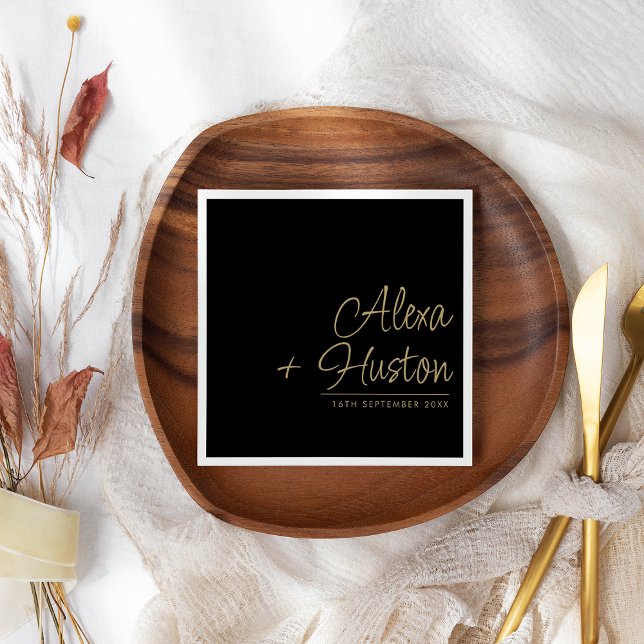 Calligraphy Script Personlig Bröllop Rehearsal Pappersservett (Skapare uppladdad)