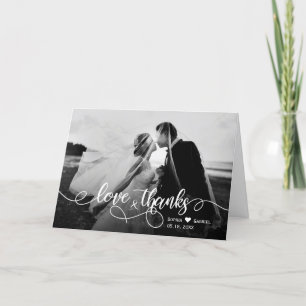 Calligraphy Script Photo Bröllop - tackeskort Tack Kort