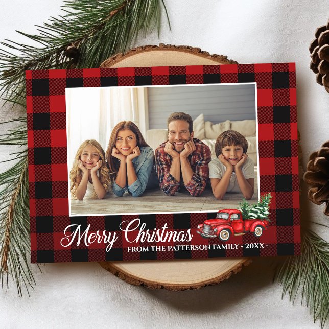 Calligraphy Script Photo Buffalo Play Red Lastbil Kort (Available in high quality print or digital download for quick text messaging, email or self print.)