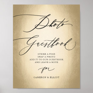 Calligraphy Script Photo Guestbook Bröllop-tecken Poster