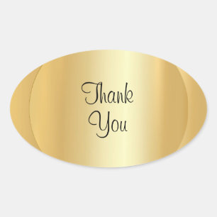 Calligraphy Script Tack Faux Guld Elegant Ovalt Klistermärke