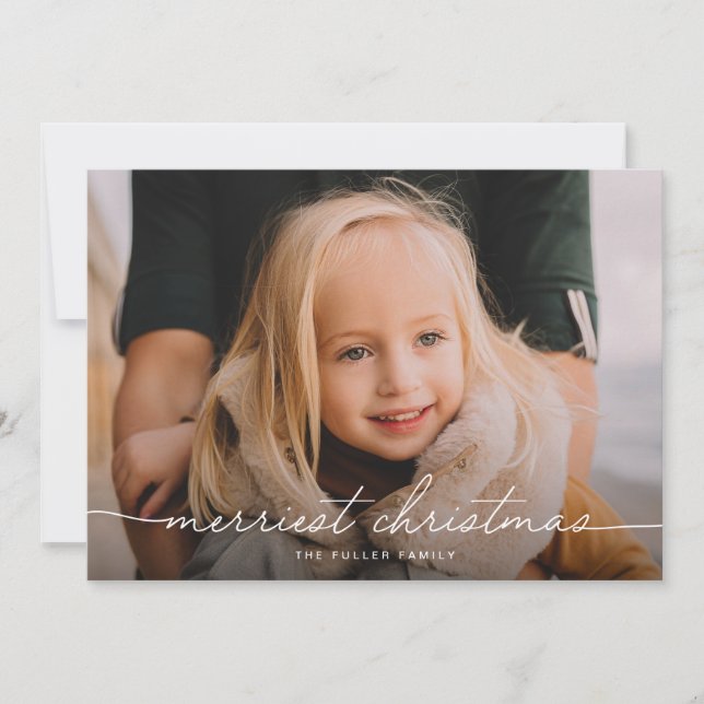 Calligraphy Script Three Photo God jul Julkort (Framsida)