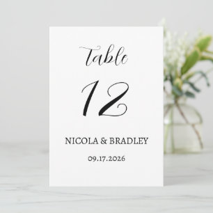 Calligraphy Simple Namn & Date-Bordsnummer