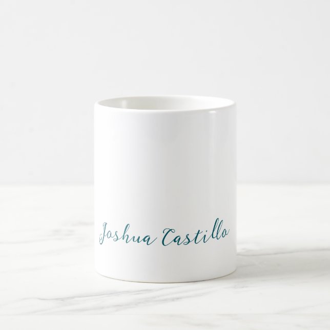 Calligraphy Simple Plain Professional Name Kaffemugg (Center)