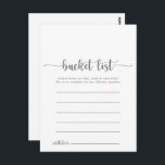 Calligraphy Simple Silver Bucket List Cards Vykort<br><div class="desc">De här kalligrafikorten med enkel silver-bucket är perfekten för en rustisk bröllopsmottagning eller möhippa. Den enkla utformningen och utformningen av eleganten har skripttypografin klassisk och finare i silver. Ändra ordalydelsen till kostym vid alla livshändelser. Bucketlistskylten säljs separat.</div>