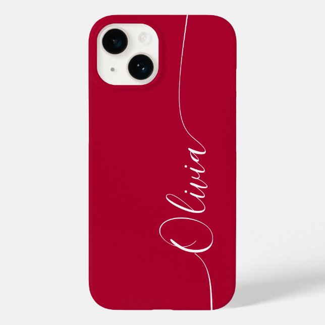 Calligraphy-skript för Crimson White Elegant Namn (Baksida)
