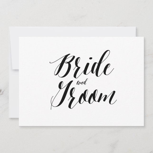 Calligraphy Stil ’Bride and Groom’ Bröllop Sign (Framsida)